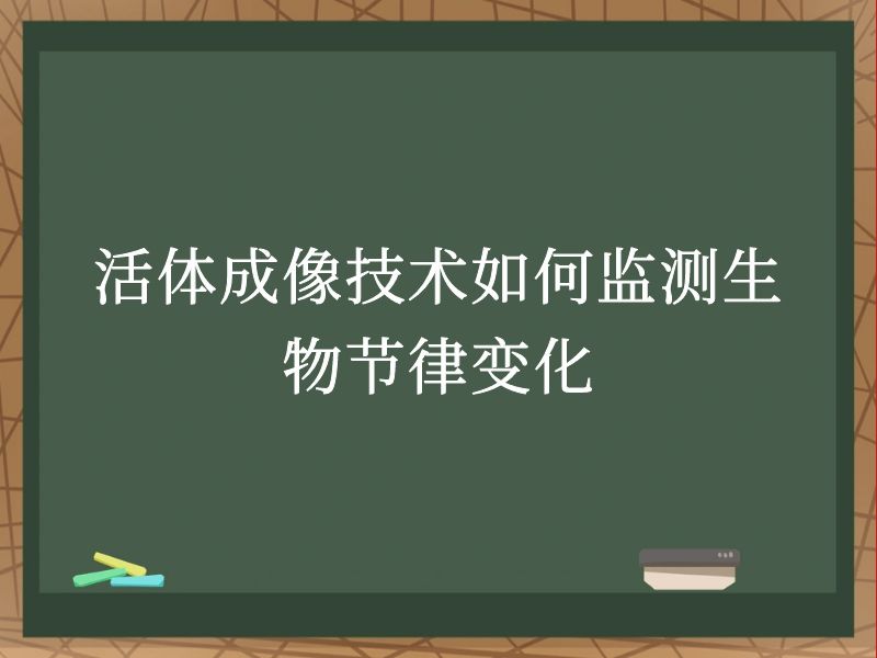 活体成像技术如何监测生物节律变化